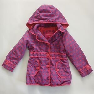 London Fog Kids Heart Pattern Hooded Jacket Coat